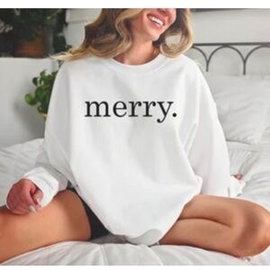 "Merry" Christmas Crewneck Oversized Sweatshirt